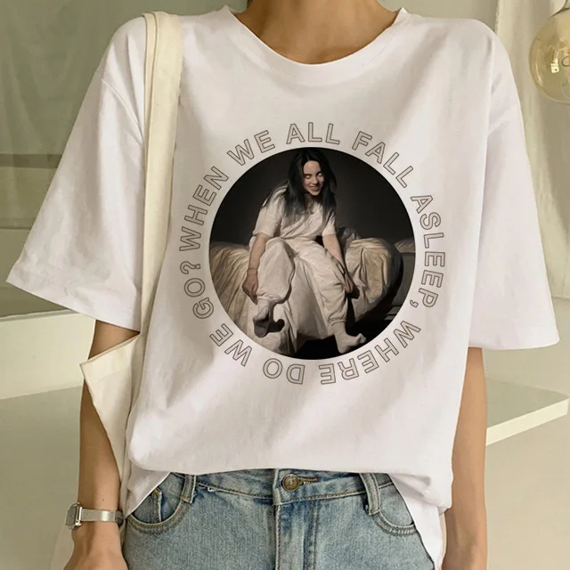 Billie Eilish футболка в стиле хип-хоп забавная Футболка женская футболка топы Женская одежда уличная одежда