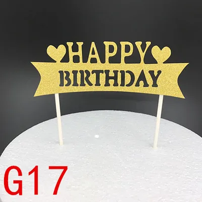1 шт. креативный торт Топпер флаги с надписью Happy Birthday Красочные Микки золото для семьи для именинного пирога приборы для декорации выпечки - Цвет: 15