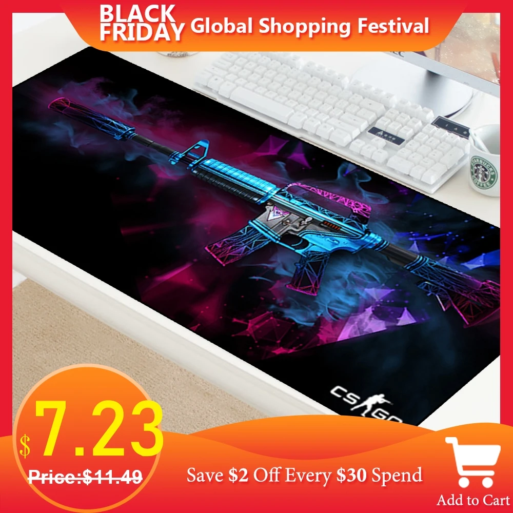 

Mousepad CS GO Designer Mousepad Speed Mat Pad Grande Rubber Keyboard Gaming Large XL Gamer CSGO Black 700x300mm For Laptop PC