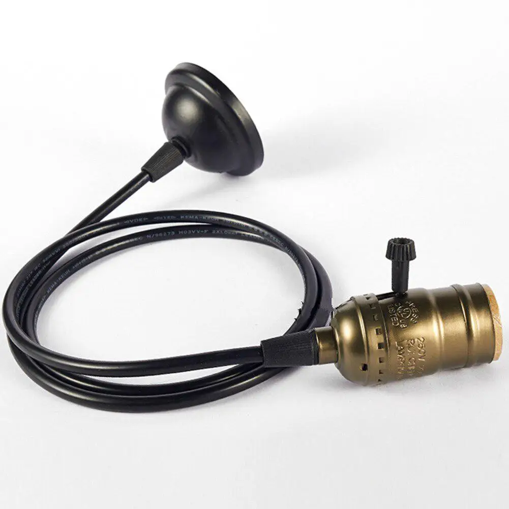 E26 E27 100-265V Ретро держатель лампы Edison с переключателем Винтажный стиль люстра