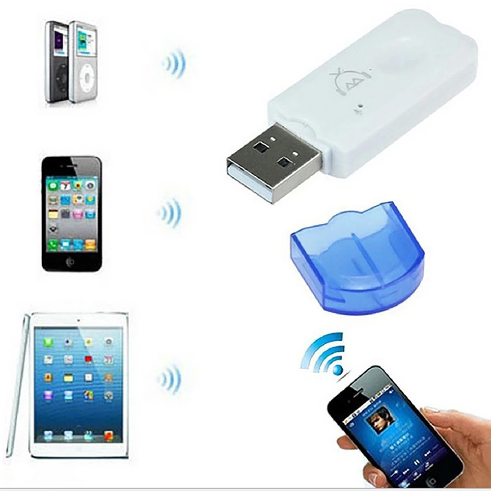 

Bluetooth Transmitter Receiver USB Stereo Music Wireless Audio Adapter Dongle Kit Built In Microphone For Speaker Phone Car