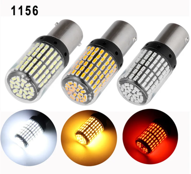 От DHL или FedEx, 50 шт в наборе, T20 7440 W21W светодиодный лампы 3014 144smd светодиодный CanBus1156 BA15S P21W BAU15S PY21W светодиодный светильник для Поворотная сигнальная лампа