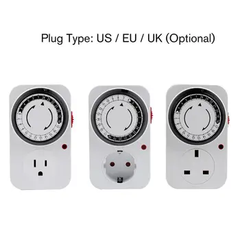 

24 Hours Mechanical Programmable Plug in Timer Switch Smart Countdown Indoor Auto Power off Switch Socket