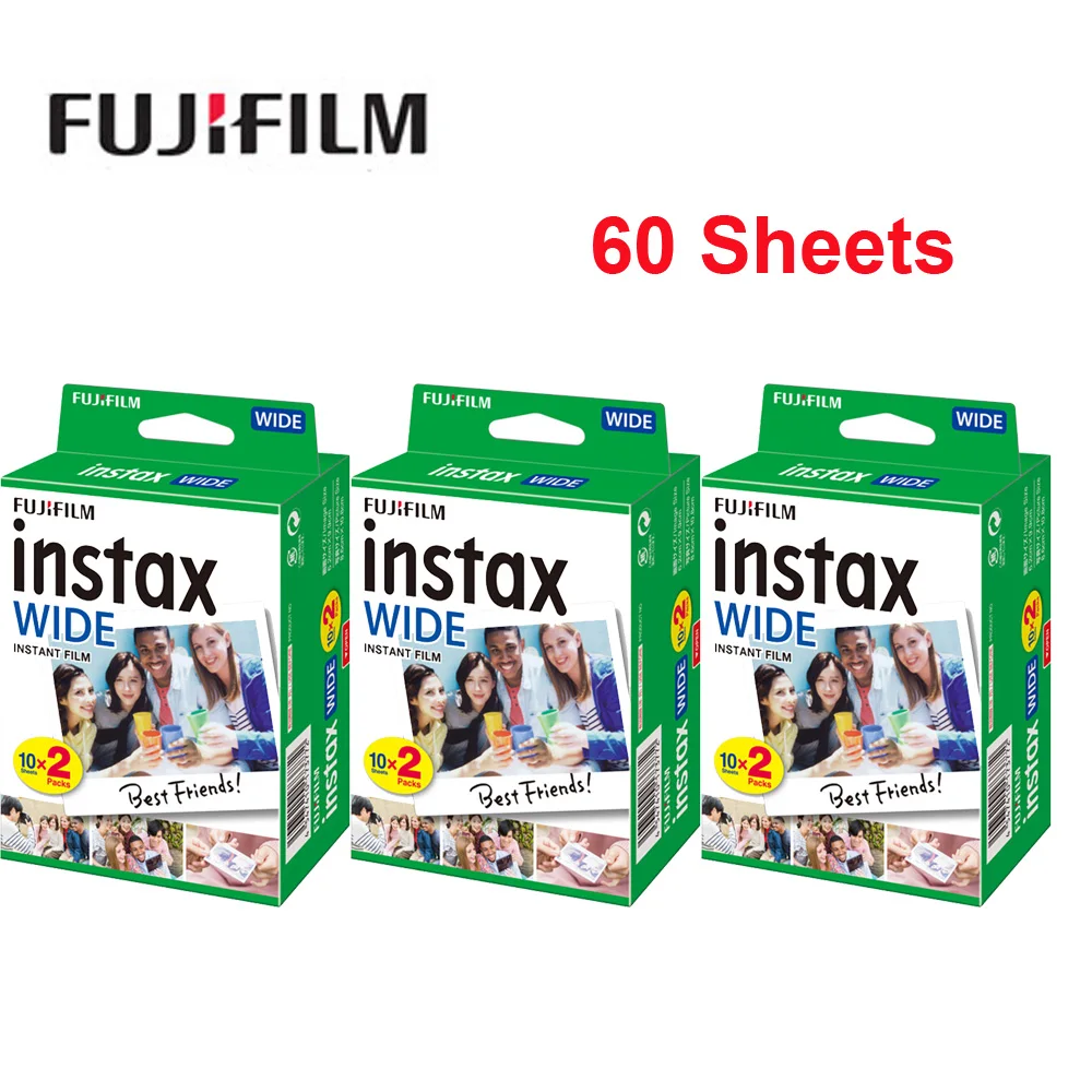 Fujifilm 20-200 листов пленка INSTAX WIDE 86*108 мм/3,4* 4.3in мгновенная пленка фотобумага для мгновенной камеры INSTAX WIDE300 - Цвет: 60 Sheets White