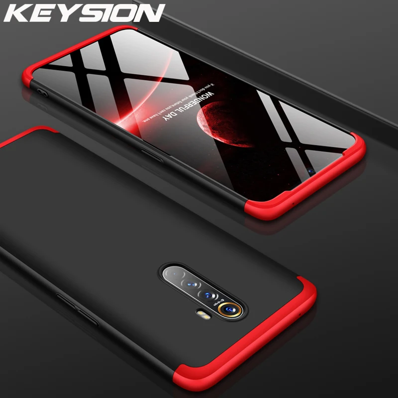 

KEYSION 3 In 1 Phone Case for OPPO Realme XT X2 Pro 5 3 Pro Cas Ultra Thin Full Protective Back Cover for Realme XT X Q C2 K3