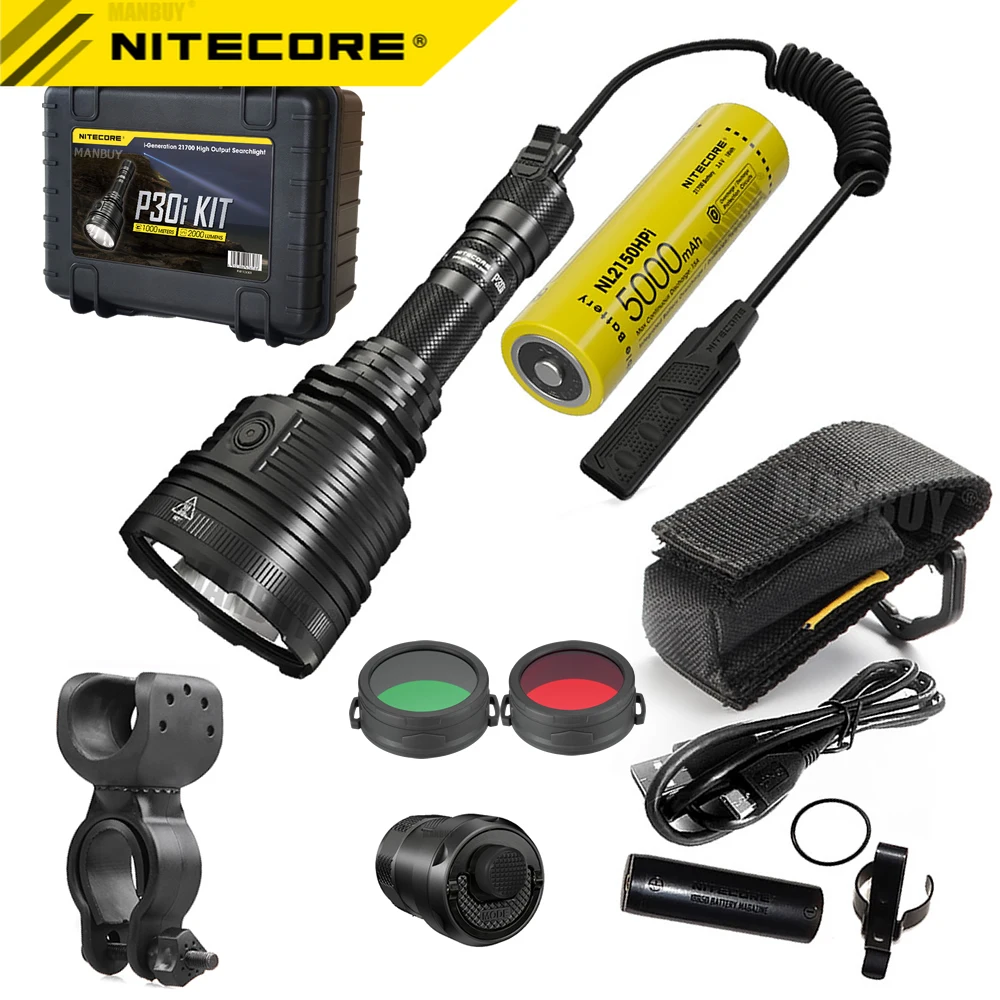 

2023 NITECORE P30i комплект фонарик + TSL10i сигнал светильник G-MountFilter NL2150HPi перезаряжаемая батарея RSW2i удаленный кобура