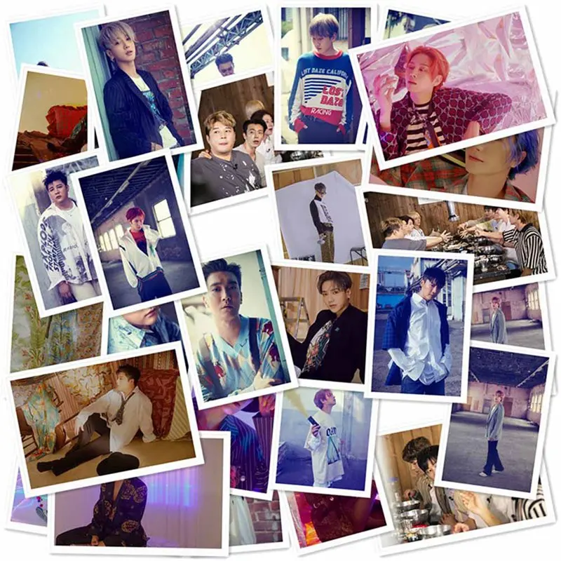 Kpop Super Junior альбом Time_Slip кристальная карта наклейка фото Stikcy Card Lomo фото карта наклейка с металлической коробкой 30 шт