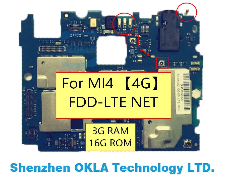 Материнская плата для Xiaomi 4 M4 MI4 4G FDD LTE 3G RAM 16 Гб ROM материнская замена материнской