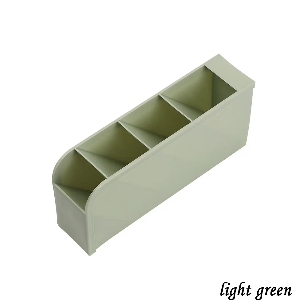 light green 4 сетки Прозрачный Настольный ящик для хранения красочный чехол для ручек органайзер для макияжа многофункциональный настольный держатель канцелярские принадлежности для офиса - Цвет: light green