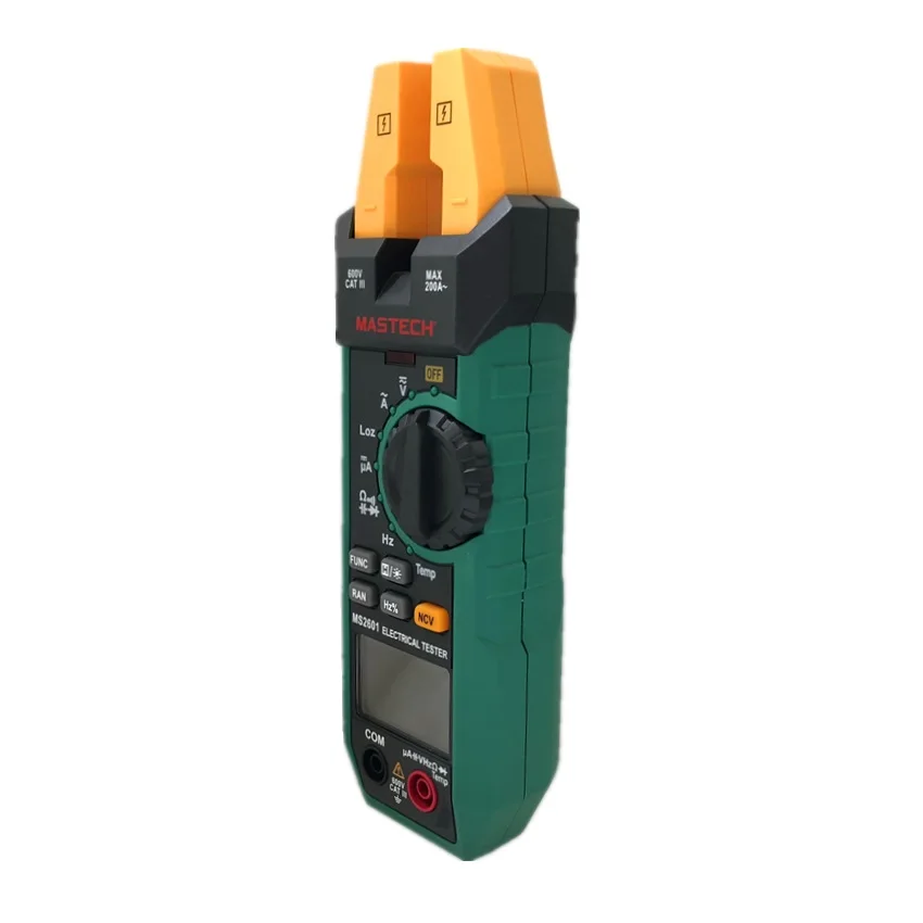 Mastech MS2601 цифровой AC/DC вилка метр 200A 12 мм Напряжение Ток Сопротивление диоды непрерывность частоты рабочий цикл температура