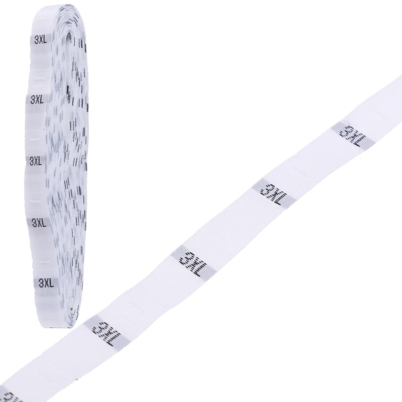 1 рулон(около 500 шт) XS-4XL Белый Черный Размер этикетки одежда тканые бирки 30 мм x 12 мм оптом - Цвет: G