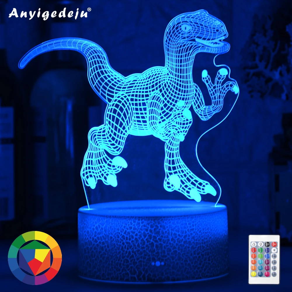 

New Desktop Bedside 3D LED Night Light Dinosaur series Gift Desktop Decoration Remote & Touch Control Kids LED Table Desk Lamp