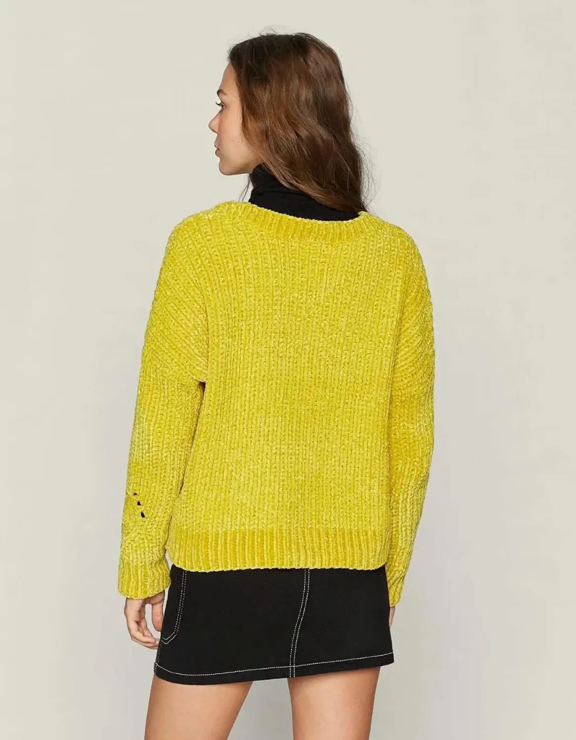 Withered england style high street vintage hole chenille loose winter sweaters women pull femme sweaters women pullovers tops