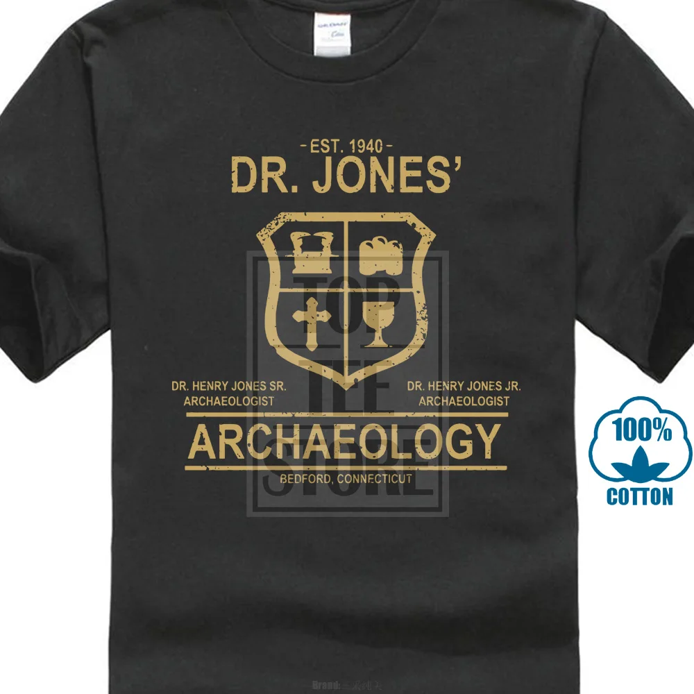 100% хлопок о образный вырез на заказ мужские футболки с принтом Футболка Dr Jones