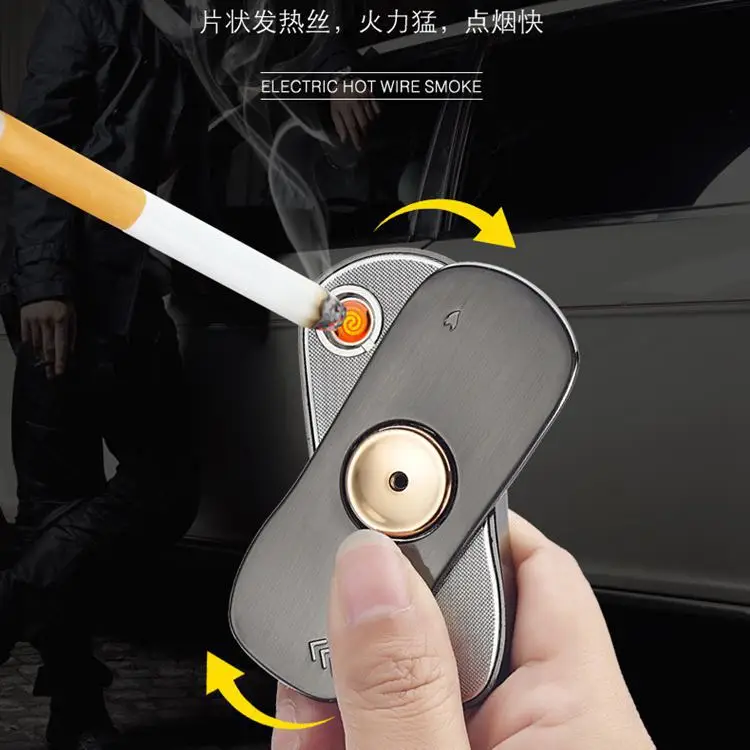 Fingertip Gyro Glow In Dark Light USB Charging Lighters Fidget Hand Spinner Top Spinners Stress Cigarette 3