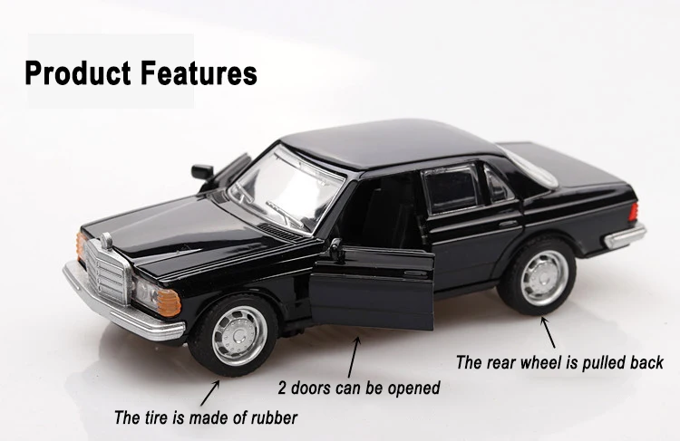 1/36 в штучной упаковке имитационная модель автомобиля игрушки Mercedes Benz E-class W123 классический автомобиль Ретро автомобили оттягивающийся Bugatti модель 2 двери открываются