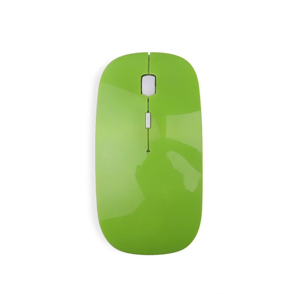Kebidumei оптическая беспроводная мышь 2,4G приемник очень тонкая мышь для ноутбука ноутбук ПК настольный компьютер для Macbook Mac - Цвет: Green