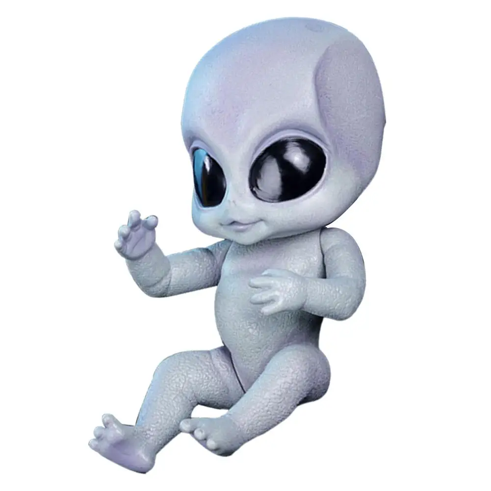 

New 14 Inch Cute Realistic Alien Baby Silicone Dolls Simulation Reborn Grey-blue Skin Dolls Full Body Toys