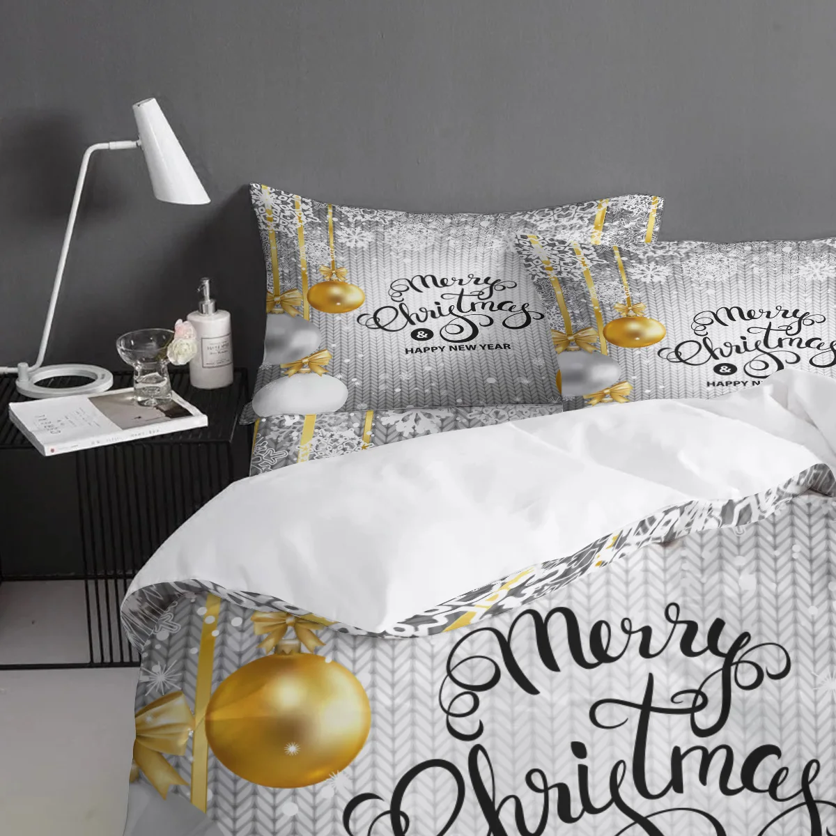 WARMTOUR пододеяльник Merry Christmas золотой шар снег пододеяльник набор 4 комплект постельного белья для кровати