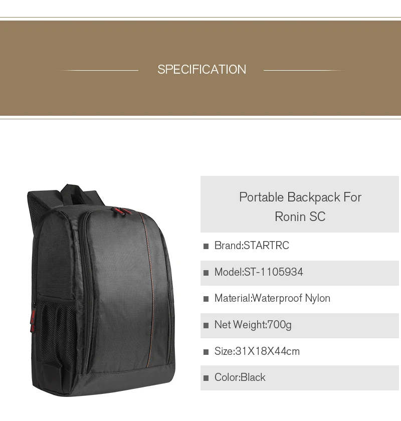 STARTRC водонепроницаемый портативный DJI Ronin SC рюкзак Спортивная камера рюкзак для MAVIC/MAVIC Air/Spark/SLR микро Одиночная камера