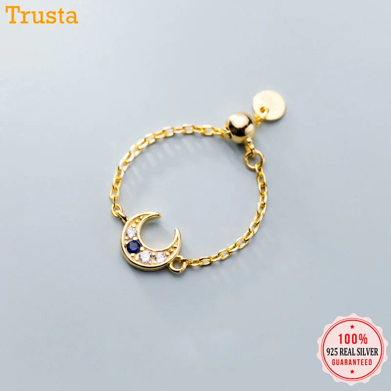 Trustdavis, настоящая 925 пробы, серебряная, золотая, лунная цепочка, открытый палец, 4, 5, 6, для женщин, девушек, серебро, 925, ювелирное изделие DA204