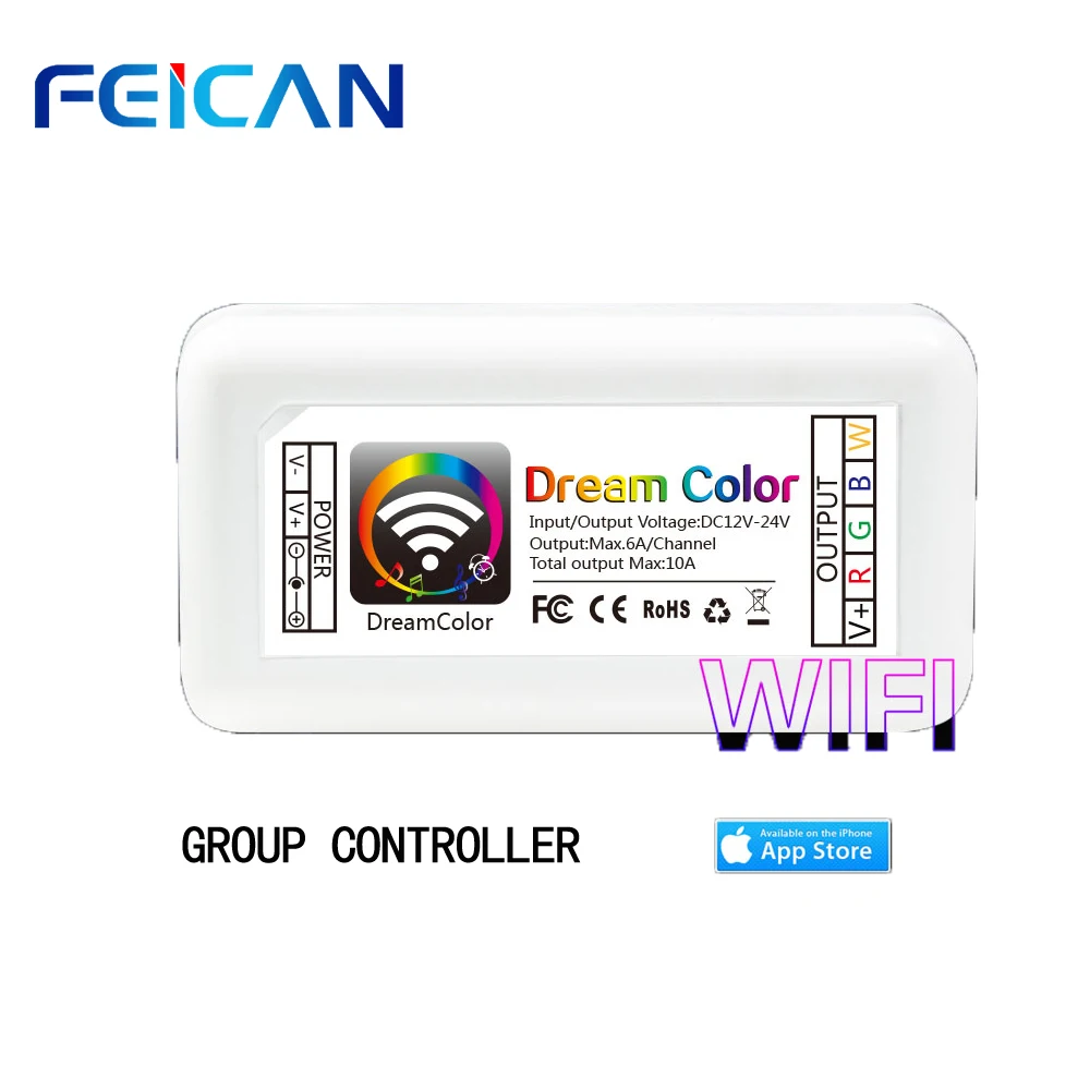 Wifi светодиодный RGB контроллер DC12-24V 10А 3CH/4CH RGB мини светодиодный контроллер от Android и IOS APP для SMD3528 5050 светодиодный светильник