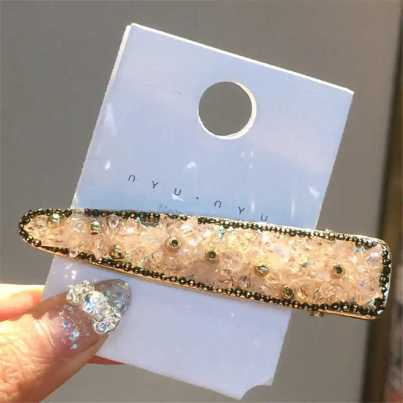 

Korea Shiny Crystal Hairpins Women Geometric Waterdrop Colorful Hair Clips For Girls Hair Accessories