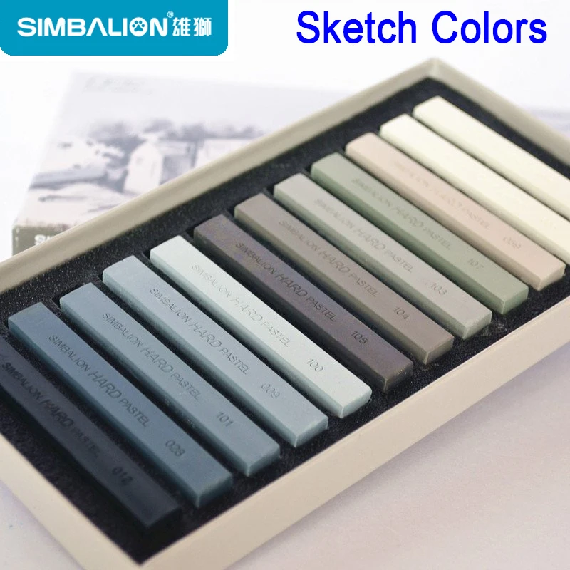 Sketch Chalk 12 Colors Gallery Soft Pastel Colored Fluorescent/Life & Nature tones Drawing Supplies