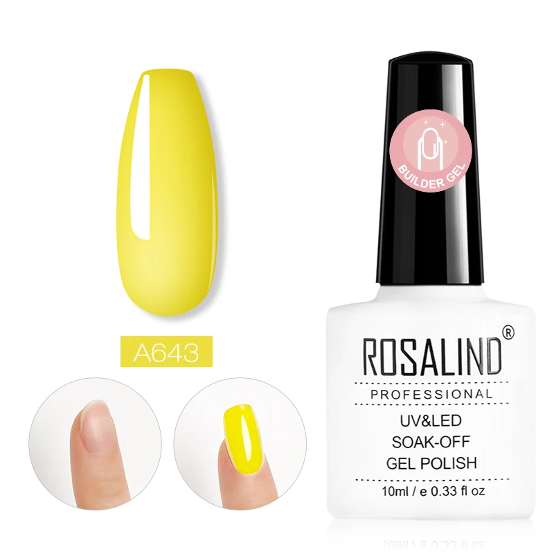 RDA643 Полигель для наращивания ногтей ROSALIND, лак для ногтей с кристаллическим эффектом, полуперманентные гель-лаки для УФ-маникюра, дизайн ногтей, 10 мл - Цвет: RDA643