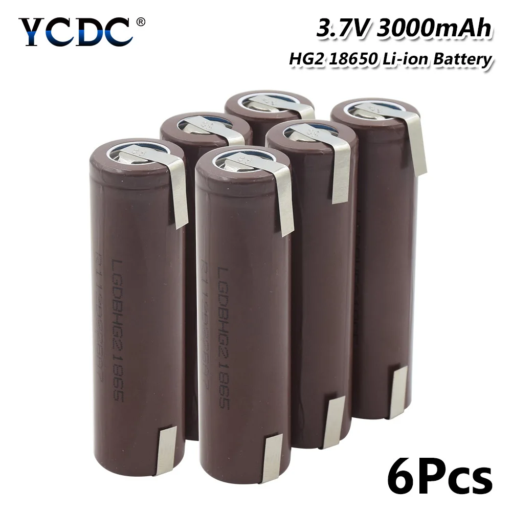 6 Pieces Panasonic 1/2/4/6/8/10x3,7 V Перезаряжаемые 18650 Батарея 3000 мА/ч, литий-ионный аккумулятор для пила Макс 20A с Никель для Налобный фонарик - Цвет: 6 Pieces