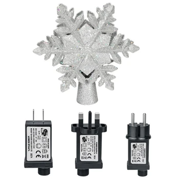 

3D Glitter LED Christmas Tree Topper Rotating Snowflake Projector for Xmas Tree R9JC