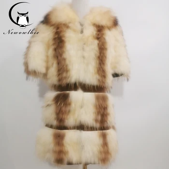 

2020 latest special real fox fur coat, natural raccoon fur slim design warm real fur coat for women minimum price