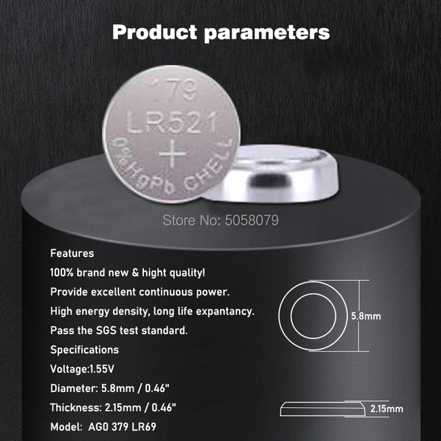 10 X Mini Vinnic G6 / AG6 / LR920 / LR69 Alkaline Battery - Online Store Baltrade - Foto 10
