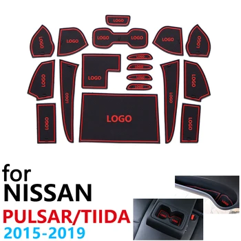 

Anti-Slip Rubber Cup Cushion Door Groove Mat for Nissan Tiida Pulsar C13 2015~2019 Accessories mat for phone mat for phone 2018