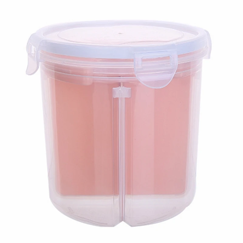 1 шт. прозрачная пластиковая коробка уплотнение портативный ящик для хранения с крышкой и измерительная чаша кухонные контейнеры для хранения пищевых зерен - Цвет: 14.5x13.5x11.5cm K