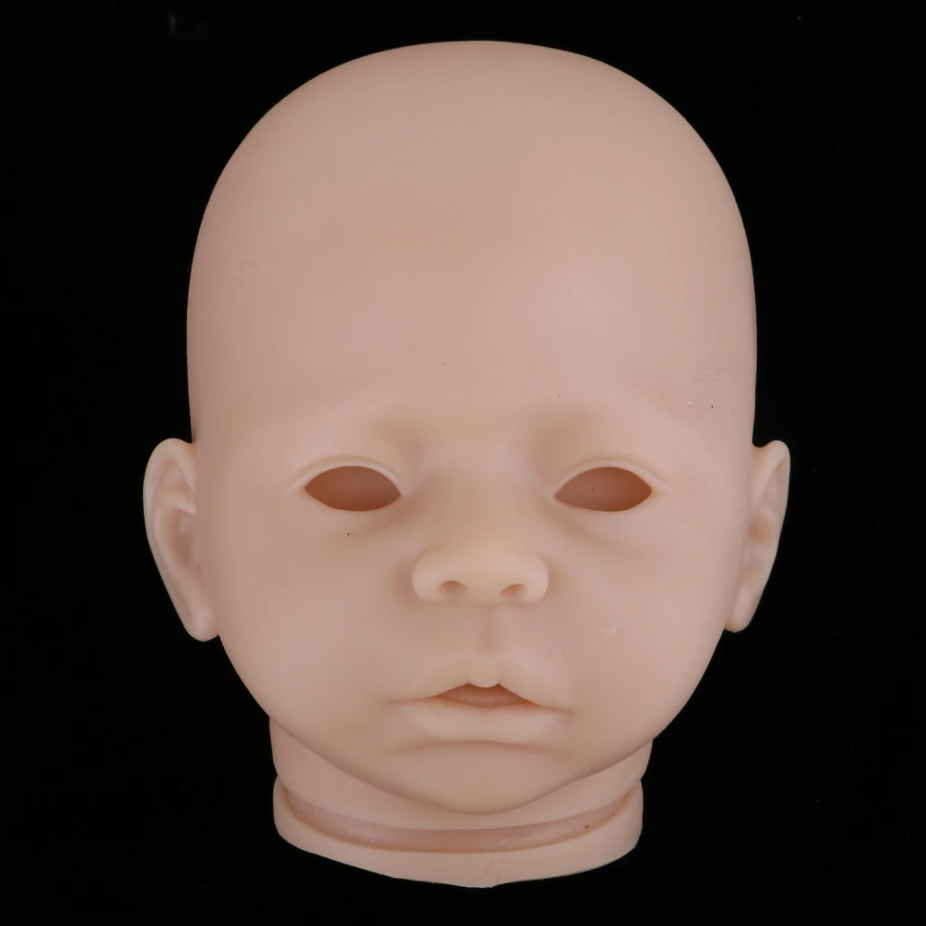 Soft Silicone Realistic Newborn Baby Doll Unpainted Head Sculpt Mold For 18inch Reborn Custom Kits Normal Skin Tone