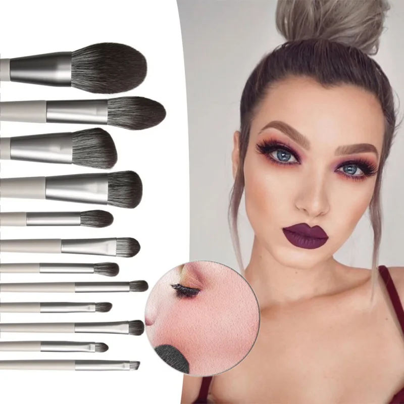 12 шт конических кистей для макияжа набор крутых серых лица и губ кисточек