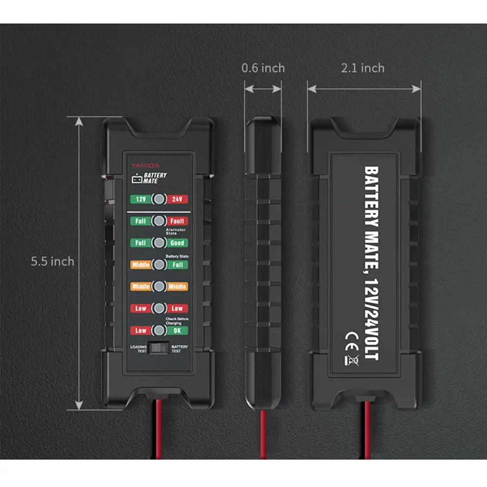 YAWOA 12 В 24 в мотоцикл батарея тестер BM410 и BM420 с 7 светодиодный дисплей Автомобильный детектор батареи анализатор генератор