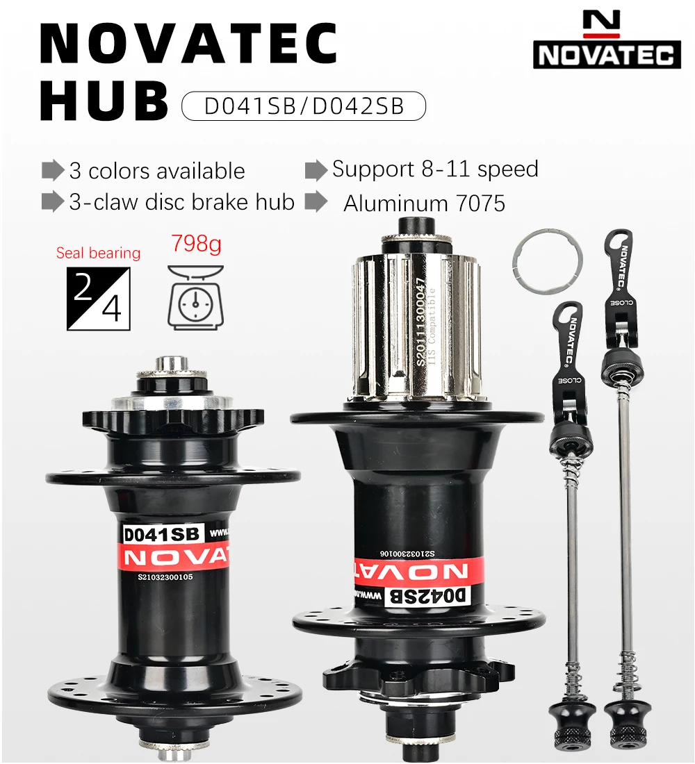 Novatec D041SB D042SB MTB Bike Hub Bicycle Mountain bearing Hubs Disc Brake Cassette Hub 28/32/36 Holes HG SX 8/9/10/11/12 Speed