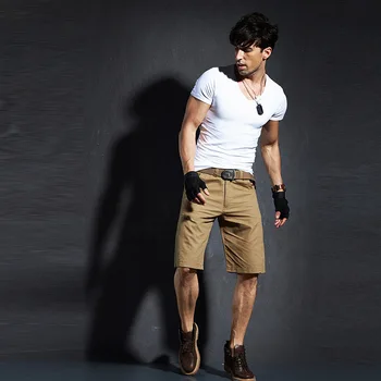 オンライン 夏のファッションデザイナー高品質半分の長さの屋外カジュアルパンツ男性カーキアーミーグリーン黒カーゴショーツhombre