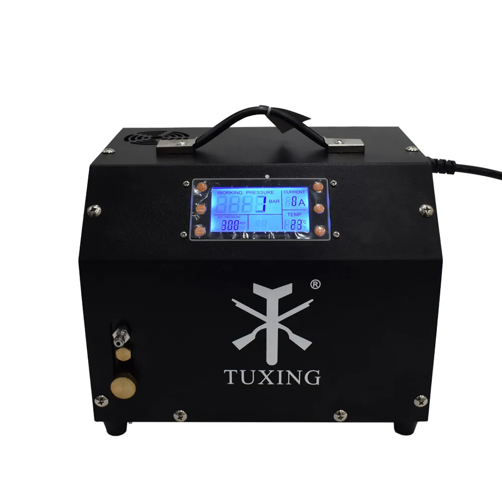 

TUXING 300Bar 4500Psi Digital Control Air Compressor Auto Stop 12V Portable Pneumatic Scuba Tank