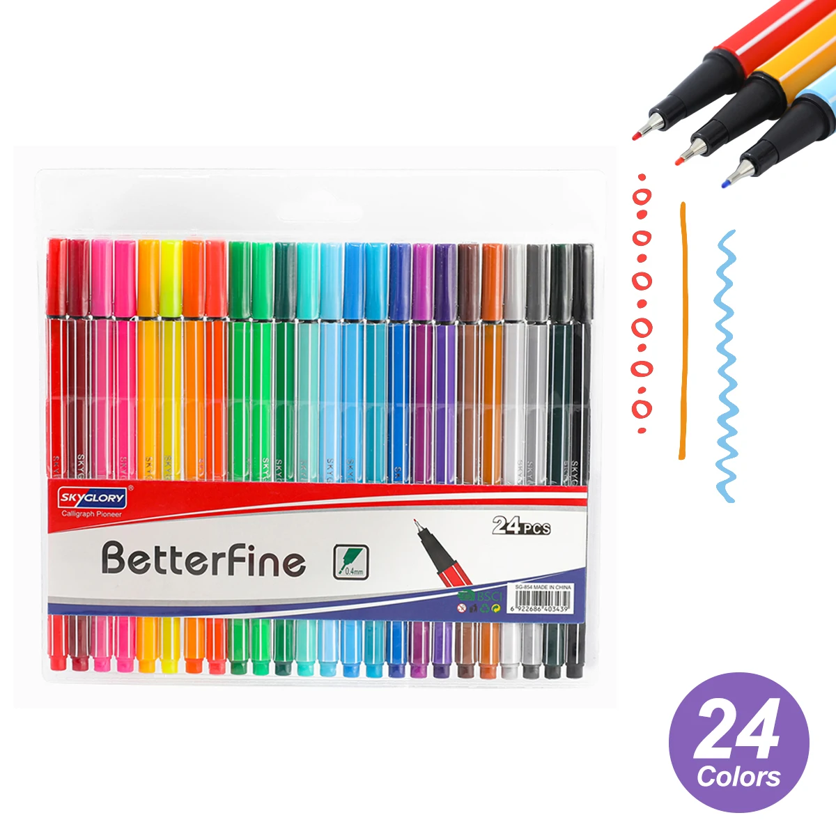 24 Pcs Colorful Pens Color Pens Set Bright Colors Fine Point - Temu