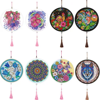 

DIY Special Shape Diamond Painting Tassels Pendant Partial Drills Cat Butterfly Painting Wall Decoration Cross Stitch Kits