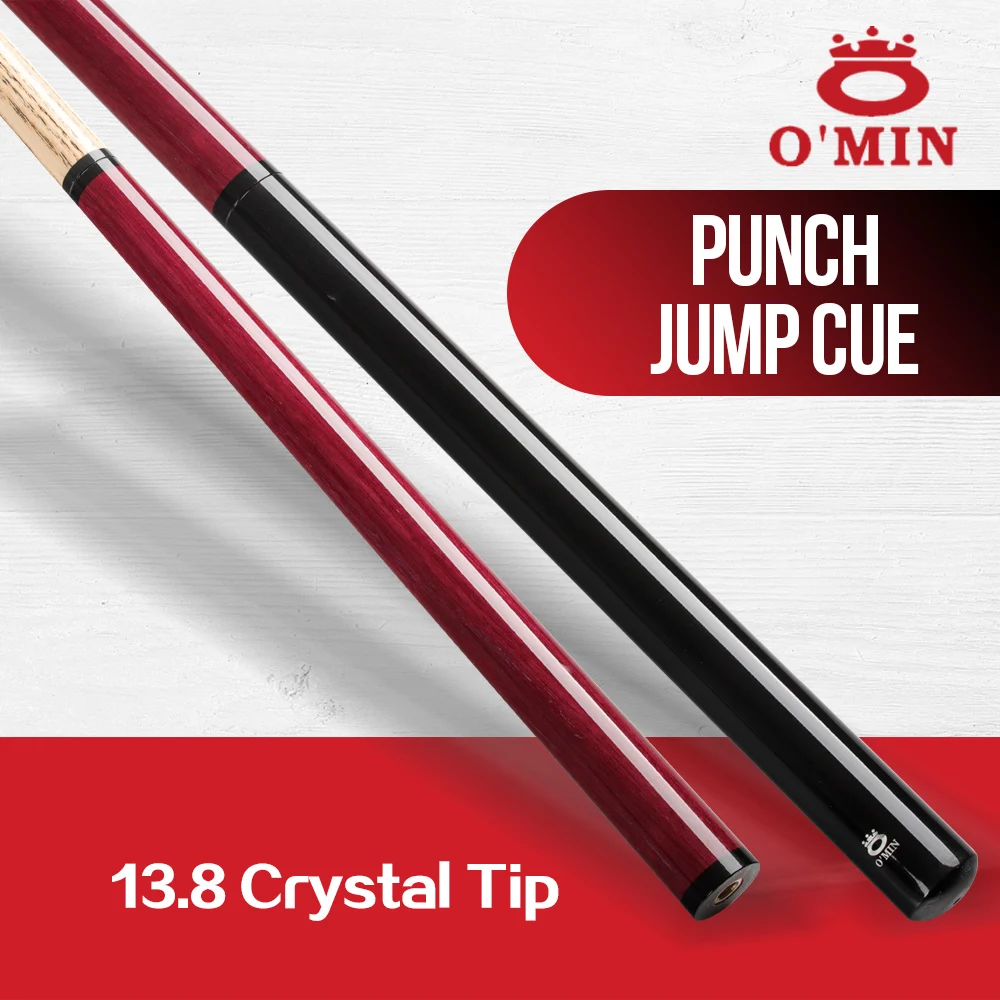 

O'min 3 Pieces Break Punch & Jump Cue 13.8mm Tip Ash Shaft 8 Teeth Joint Purple Heart Wood Stick Professional Billiard Punch Kit