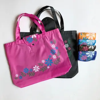 

New Women Foldable Shopping Bag Reusable Floral Handbag Large Capacity Oxford Cloth Casual Grocery Bag Durable Ladies Tote