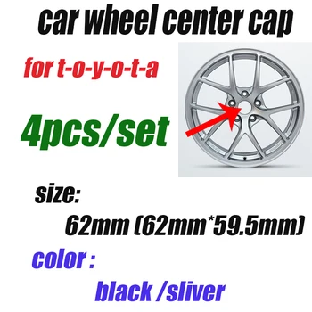 

4pcs/set 62mm Car Wheel Center Hub Caps car emblem badge cover for Toyota Carolla Camry Reiz Sienna prius Land Cruiser Rav4