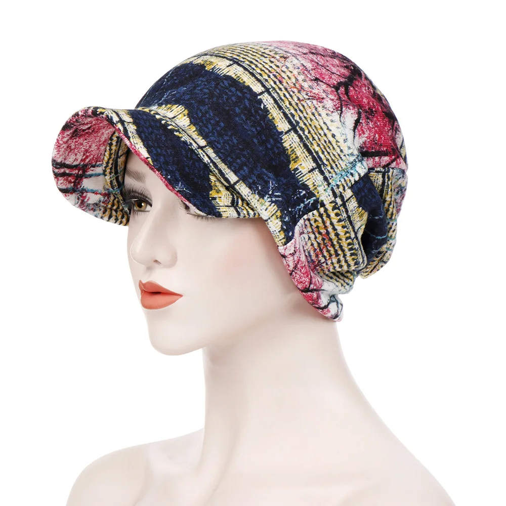 

Amazon New Style Fashion Warm Cotton Canvas Large Brim Dual Purpose Set of Head Cap after Dew Hair Turban Hat