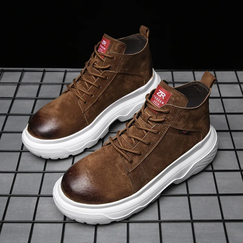 

Mid-top Martin Boots Men's Versatile Winter British-Style 2018 New Style Men MEN'S Casual Shoes Korean-style Trend High Shoes