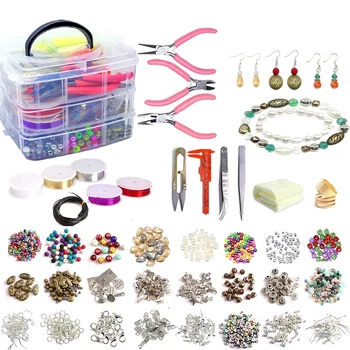 

Jewelry Making Supplies Kit Jewelry Beads, Jewelry Pliers, Beading Wire for Necklace Bracelet, Earrings Making and Repairing, DI