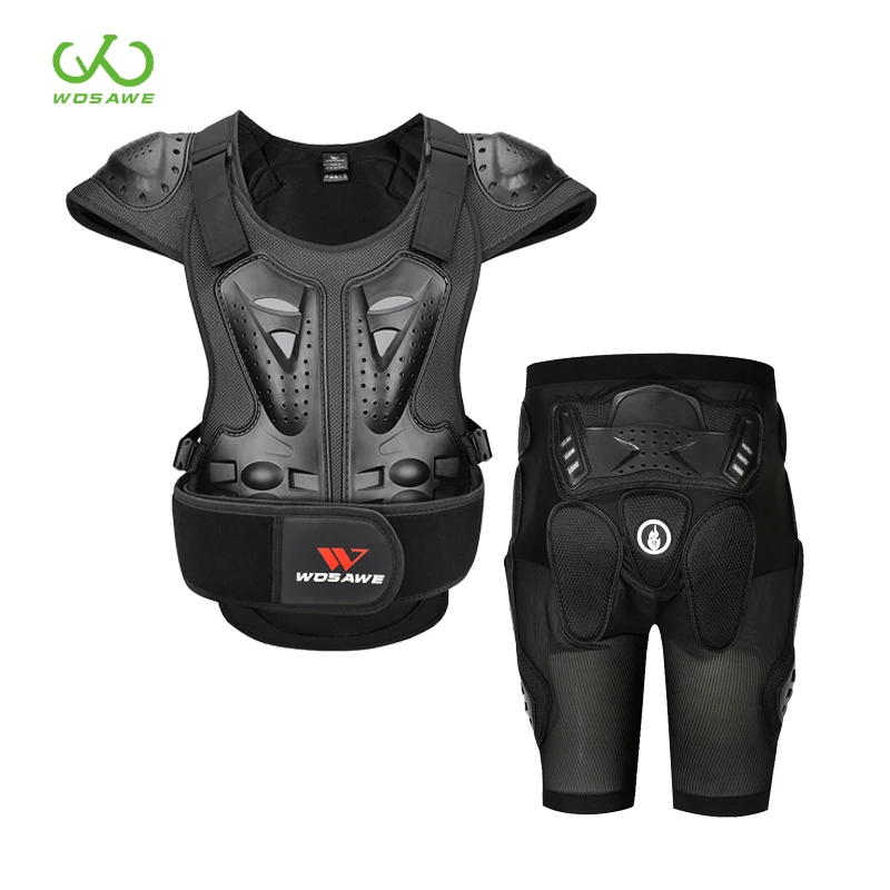 WOSAWE Motorcycle Vest Chest Back Shoulder Hip Protection Cycling Protective Gear for Motocross Skiing Skating Racing Skateboard